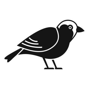 Minimalist tarzda ayakta duran küçük bir kuşun basit simgesi