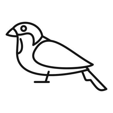 Profilde duran bir kuşun basit çizgi çizimi