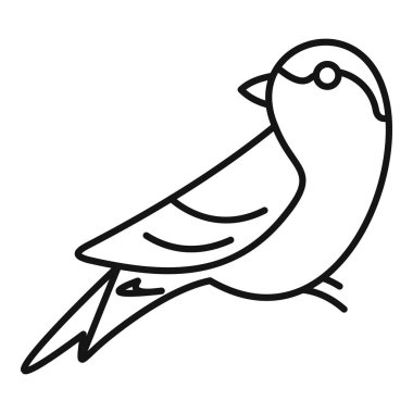 Minimalist çizgi sanatı, kuş oturuşu, somutlaştırıcı sadelik ve zarafet.