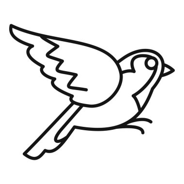 Kanatları açık uçan bir kuşun minimalist sanat simgesi
