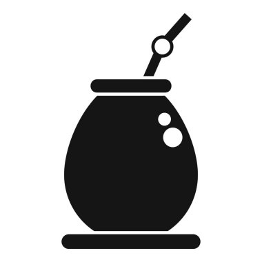 Kara glyph simgesi bir kabağı bombilla ile temsil ediyor. Yerba mat karışımını hazırlamak ve içmek için geleneksel elementler.