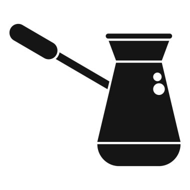 Türk kahve demliği, beyaz arkaplanda sade stil kahve ikonu yapıyor