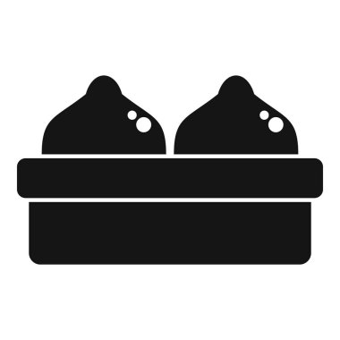 İspatlama sepetinde yükselen iki yuvarlak ekşi ekmeğin siyah silüeti.