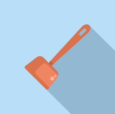 Uzun saplı küçük plastik faraş simgesi, temizlik ve ev işlerini temsil etmek için ideal.