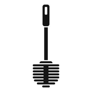 Tuvalet fırçasının basit vektör simgesi, ev temizliği ve banyo hijyeni sembolü.