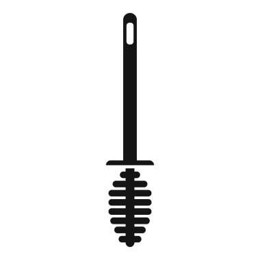 Uzun saplı basit bir tuvalet fırçası ve temizlik için plastik kıllar.