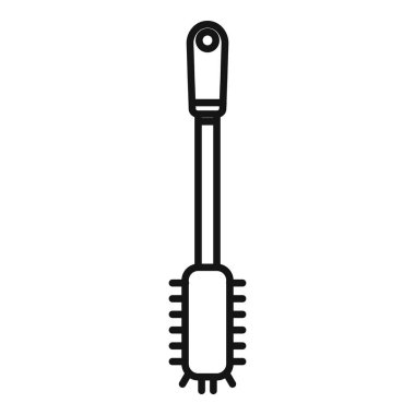 Bir şişe temizleme fırçasının basit çizgi simgesi, web tasarımı ve mobil uygulamalar için ideal