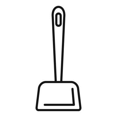 Köpeğinin pisliğini temizlemek için basit bir çizgi simgesi.