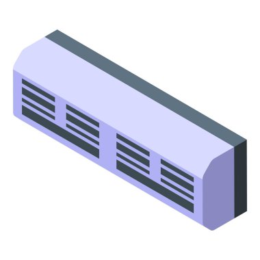 Klima bir duvara monte edilmiş, soğuk hava üflüyor.