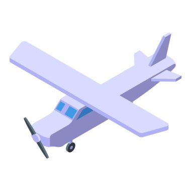 Açık havada uçan hafif uçaklar, izometrik projeksiyonda hava taşımacılığı çizimleri