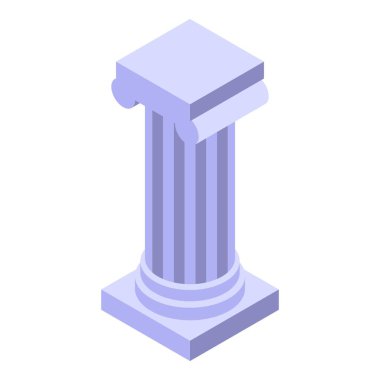 Bu izometrik ikon, mimari zarafetini ve tarihsel önemini vurgulayan antik bir Yunan sütunu sergiliyor