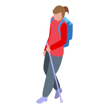 Genç bayan yürüyüşçü bir patikada geziniyor, açık hava keşfi ve sağlıklı yaşam ruhunu gösteriyor.