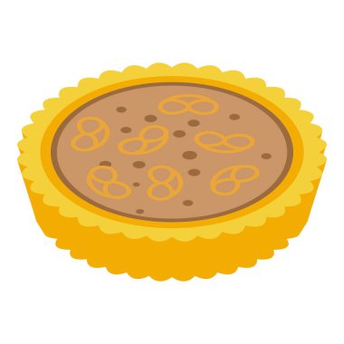 Lezzetli yuvarlak çikolatalı pasta beyaz arka planda fındık ve çikolata ile süslenir.