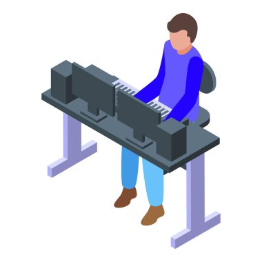 Ses mühendisi dijital bir ses çalışma istasyonu kullanarak müzik besteliyor.