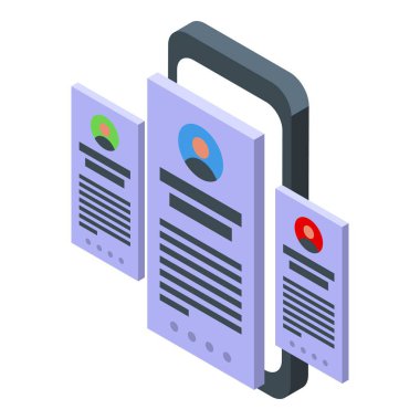 Adayların profillerini gösteren akıllı telefon, iş görüşmesi için başvuru yapan kişi