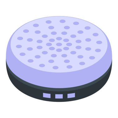 Mobil hoparlör, modern tasarımda ses dosyalarını dinlemek için kablosuz bağlantı, aygıt kullanarak müzik çalıyor