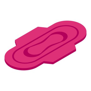 İzometrik görüşte pembe hijyen pedi, kadın hijyen konsepti.