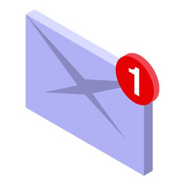 Kırmızı uyarı simgesi içeren kapalı zarf, okunmamış bir iletiyi gösterir