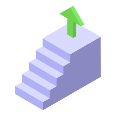 Yeşil okun pozitif büyüme gösterdiği yerde merdiven yukarı çıkıyor.