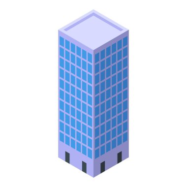 Birçok penceresi olan modern şehir mimarisini gösteren Isometric binası