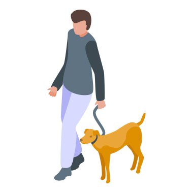 Genç adam parkta köpeğini gezdiriyor, temiz havanın ve egzersizin tadını çıkarıyor.