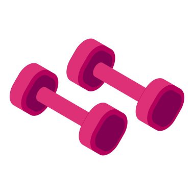 İki pembe dambıl yerde yatıyor, sağlıklı bir yaşam tarzını ve zindelik tutkusunu gösteriyor.