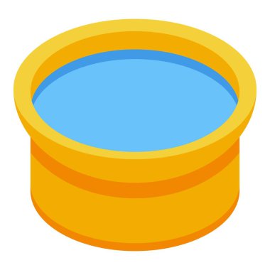 Sarı çocuk havuzu serinletici mavi suyla dolu, çocukların sıcak yaz günlerinde serinlemeleri için eğlenceli ve güvenli bir yol sağlıyor.