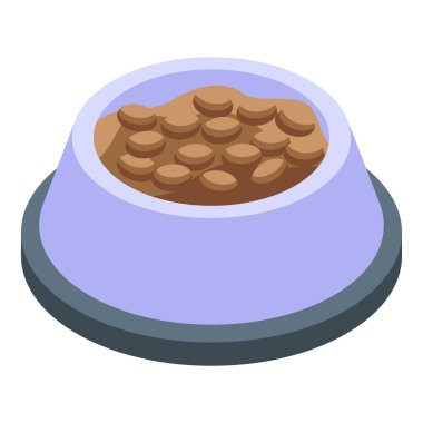 Kuru köpek maması bir kasede oturup aç bir köpeğin tadını çıkarmasına hazır.