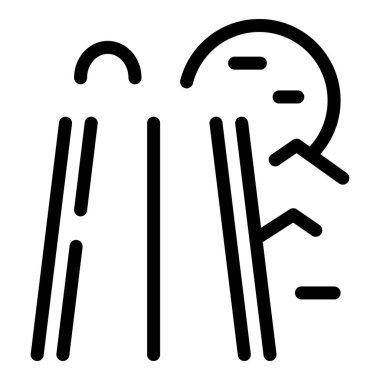 Bir kayak asansörünün kayakçıları dağa götüren simgesi.