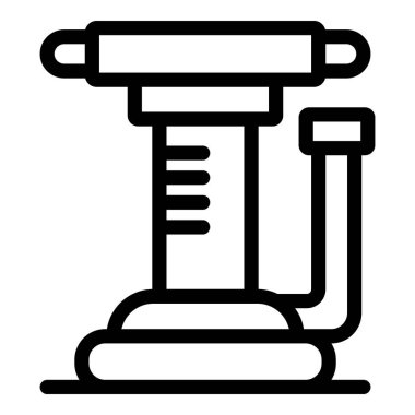 Basit bir bisiklet pompası yerde duruyor, lastiği şişirmene yardım etmeye hazır.