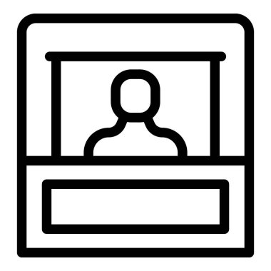 Kanıt panosunun arkasında duran bir şüphelinin satır simgesi