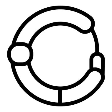 Yükleme durumunu gösteren dairesel ilerleme çubuğunun basit siyah beyaz simgesi