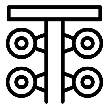 Ağırlık plaka ağacının çizgi simgesi. Güç eğitimini temsil etmek için mükemmel.