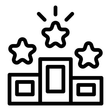 Kazananların podyumunun çizgi sanat simgesi. Yukarıda üç yıldız parlıyor. Zafer ve başarıyı temsil ediyor.