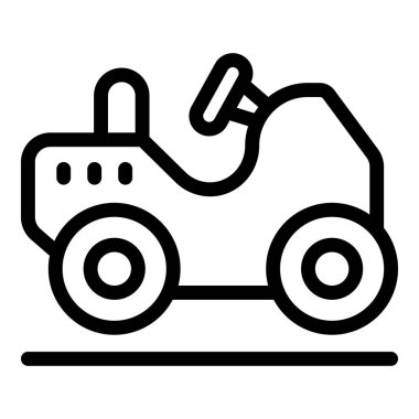 Yerde duran at arabasının yol ve macerayı temsil eden basit çizgi simgesi