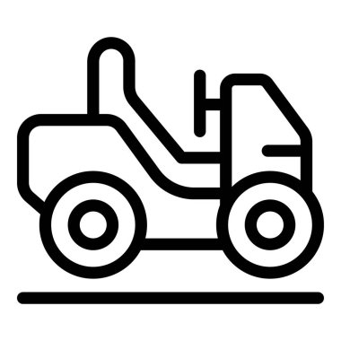 Yolda giden askeri bir aracın basit siyah beyaz çizgisi.