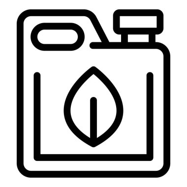 Biyoyakıt ve sürdürülebilirliği sembolize eden yapraklı bir yakıt bidonunun simgesi.