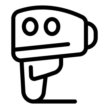 Bir barkod tarayıcısının yüzeyde duran basit siyah beyaz simgesi