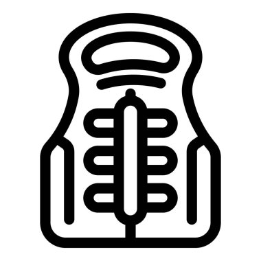 Basit, cesur bir can yeleği çizgisi simgesi, su aktiviteleri ve acil durumlar için gerekli güvenlik donanımı