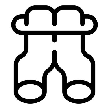 Keşfetmek ve aramak için dürbünün basit çizgi simgesi, görüş ve keşfi temsil eder