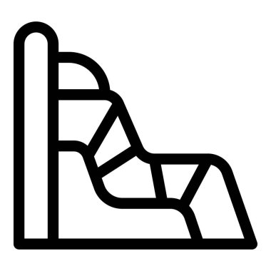 Bir oyun parkı slaytını temsil eden basit çizgi simgesi, açık hava oyununu ve lunapark eğlencelerini sembolize ediyor