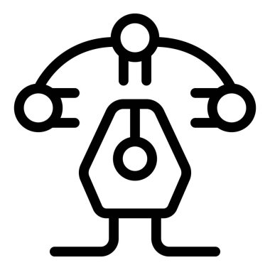 Satırlara bağlanan üç düğümü yöneten bir algoritmanın satır simgesi