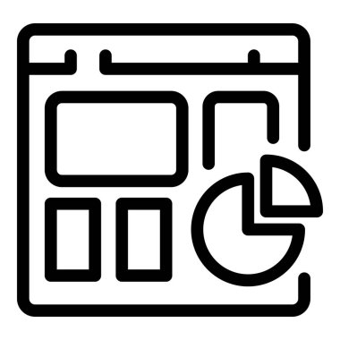 Pasta grafiğiyle analitikleri gösteren bir web sayfası düzeninin satır simgesi