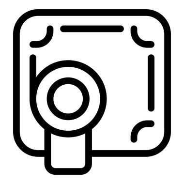 Bilgi grafiklerinde, uygulamalarda, web sitelerinde, yazdırmalarda kullanmak üzere harici bir sabit diski temsil eden basit bir cesur ana hat simgesi