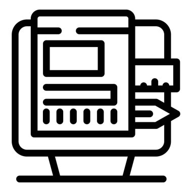 Bir masaüstü bilgisayarında, hassas ve yaratıcı geliştirme için bir kalem ve cetvel kullanılarak web tasarım süreci oluşturuluyor