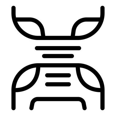 Genetik, kalıtım ve bilimsel araştırmaları sembolize eden bir DNA ipliğinin siyah ve beyaz simgesi.