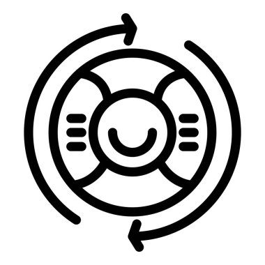 Direksiyonun kendi kendine dönmesinin basit bir simgesi. Otomobil teknolojisini temsil ediyor.