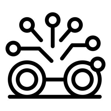 Otomatik çalışan bir tarım aracının yenilenebilir enerji ile çalışan çizgisi simgesi