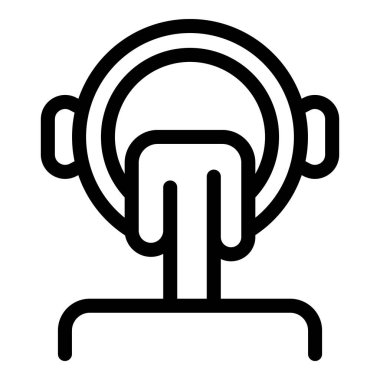 Erimiş metal döken endüstriyel bir robot kolu temsil eden basit doğrusal simge