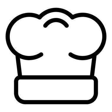 Aşçılığı ve gastronomiyi temsil eden klasik bir aşçı şapkasının basit çizgisi çizimi
